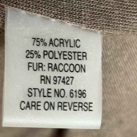 Y2K Size M Fairy Grunge Ruffled Cardigan Racoon Fur Trim Whimsigoth Brown - Picture 9 of 10